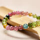 
DRJEFUN Brazilian Natural Tourmaline Bracelet Women Collection Rainbow Pink Raw Stone Candy Bracelet One thing One picture bracelet 1 gram Excellent grade 5.3MM No. 12178 Tourmaline