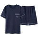 Los pantalones cortos de manga corta delgada de verano de los hombres de Sondr Pajamas se pueden usar en el exterior para el juego de ropa casera fresca de talla grande para hombres casuales, 9913# 2xl [sugerido 140-160Jin [Jin equivale a 0.5 kg] D