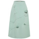 Pink Blue Garderobe [Huamanyuan] 2025 Frühlings- und SommerhandMade dreidimensional Blumenkunst Perlen Rock für Frauen 552q695 Clear Water Green L.