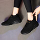 Lee Kids Neue Sportschuhe für Frauenschuhe für Sommer fliegende gestrickte elastische Sockenschuhe für Männer gestrickt weicher Sohle Running Fashion Lazy Single Shoes 7022 Schwarz und Weiß 35