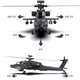 Yuxiang Apache F11s bewaffnete Fernbedienung Hubschrauber GPS Aviation Modell 3D Reverse Flugsimulation Drohne Rhsky Apache F11