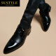 
SUSTYLE luxury high-end brand leather shoes for men in spring new fashion trendy pointed toe business formal shoes for men men black [gift box] 38 [gift box]