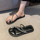 Guadi Beast 2025 summer new fashionable and versatile flip-flops outside wear trendy beach flip-flops trendy Korean slippers for women 6626 with diamonds [silver] 36 size 37 [suitable for size 35-36 foot wear]