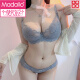 莫代尔性感夏季薄款内衣女聚拢收副乳大胸显小大码文胸罩 灰色 75B =34B