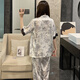 Pijama de seda de hielo modal para mujeres en verano conjunto de tres piezas de altura de manga corta seda nueva ropa de moda de verano de gran tamaño 3881-xing m