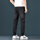 Canelin Kiskha Summer Thin Three-Defense White Jeans Men's Slim Straight-Legging Pants High-end Business Men's Casual Loose Long Pants 1048 Black Regular [77.9% Cotton 12% Viscose] Size 33
