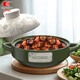 Kangshu Guofeng Peony Covered Casserole Household Large Capacity Dry-cooked Non-Cracked One Pot Multi-Purpose Ceramic Soup Pot Casserole Guofeng Peony Suitable for 3-5 People 3300ml