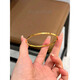 Fat Donglai's same style aperture plain ring shiny bracelet titanium steel is not easy to fade and is plated with 18 gold for a sense of heritage. Gold color 55mm (width 2mm)