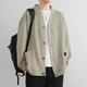 HUALIN FASHION collar sweater men's spring and autumn fashion brand casual lazy style cardigan jacket feeling Japanese jacket top BJ723 black M (about 90-110Jin [Jin equals 0.5 kg] can be worn)