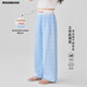 moonkids女童阔腿裤夏季薄款儿童冰丝凉感休闲长裤女宝宝2025夏装宽松裤子 两条装【15277蓝色+15276白色】 170 cm