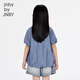 Jnby by JNBY Jiangnan Buyi children's clothing loose short-sleeved shirt A-type V-neck spring girls 1P3210510 994/denim Pulan 110 cm