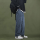 顶峰保罗（Dingfengbaoluo）牛仔裤男士潮牌宽松直筒港风阔腿休闲春夏季长裤子男722复古蓝XL