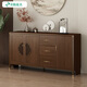 Huanghai Furniture new Chinese style solid wood sideboard tea cabinet wine cabinet multi-functional all-in-one wall storage cupboard home kitchen sideboard metal handle + solid wood cabinet leg length 158CM
