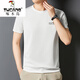 Woodpecker summer ice silk short-sleeved T-shirt for men's thin quick-drying middle-aged round neck loose summer solid color T-shirt 723-1m camel 2XL