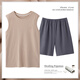
LOYACKIND vest pajamas men's thin cotton sleeveless home clothing new casual home large size shorts suit summer youth 42M13658 L
