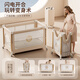 
ULOP (ULOP) Xingmeng Crib movable multi-function bed one-click folding splicing crib baby supplies cradle shaker Luxury top-end one-second folding folding bed-Xinghejin Folding crib with mosquito net diaper table