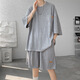 
Zhaixing Youth Summer Suit Men's Niche Design Tie Dyeing Clipart Sleeve T-shirt Shorts Fashion Cool Large Size Men's Clothing TZ757 Tie Dyeing White M (Suggested 95-110Jin[Jin equals 0.5 kg]b