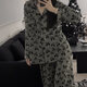 HUALIN FASHION女士棉睡衣春秋季蕾丝长袖家居服两件套 E6621 180 XL 【110-130斤】