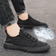 Huili board shoes men's summer breathable casual shoes flying men's shoes soft sole mesh sports shoes one foot lazy driving shoes W838 black 39
