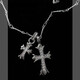 QUAMER Old Phoenix Gold Store Double Cross Zircon Long Sweater Chain Women's 2025 New Light Luxury Niche Fashion Silver Long Necklace 1479