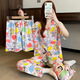 Hanrui Frühlings- und Sommerpyjamas für Frauen Cartoon Milch Seide Drei-teilige Heimkleidung 14124 175 L