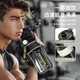 JD Logistics Large Capacity Sports Water Cup Plastic Water Bottle Portable Straw High Temperature Resistant Fitness Student Male Dark Black 800ml