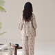 
Kuaishen pajamas for women in summer 70-quarter sleeve loose silk cotton 2025 new style for outside wear for women's mother home clothing set 1342 M [155-160CM/80-100Jin[Jin equals 0.5 kg]]