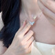 Mengjinyuan Platinum Necklace PT950 Platinum Butterfly Necklace Secret Butterfly Shadow Set Chain for Girlfriend’s Birthday Gift 43cm - About 4.85g