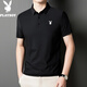Playboy (Playboy) 2025 Neues Sommer-Kurzärmel-Polo-Hemd für Männer Eis Seide Traaceless Iron-Free Business Casual halbärmelig dünnes Männer T-Shirt 12358 Begonia Red 3xl (160-175jin [Jin gleich 0,5 kg]))