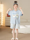 Mädchenpyjama, kleine acht kurze Ärmeln, Sommerpure Baumwolle, Ji Kawa, große Kinder, Mädchen, Schüler der Junior High School, Heimkleidung, sommerdünn N829 Pacha 165 l Größe [Gewicht 100-115 Jin [Jin gleich 0,5 kg]]]