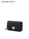 
CHARLES/KEITH Classic Diamond Chain Shoulder Bag Small Square Bag Women's Bag Birthday Gift CK2-70160112-4 S Black Black