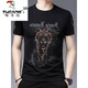 Spechteiseis Seide Nicht-Seeme-Eis Sense Kurzärmler T-Shirt Herren Sommer Dünne atmungsaktiven Druck Tiger halbe Ärmel Körperbalken Herren Trendy T 829 gestreifter Buchstaben Weiß M 165/ Empfohlen 95-120jin [Jin gleich 0,5 kg]