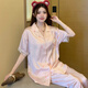 Modal ice silk pajamas for women in 2025 summer new short-sleeved trousers sweet summer thin home clothes for women high quality-YFY9905 [short-sleeved trousers] M [Suggested 80-100Jin [Jin equals 0.5 kg]]