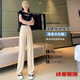 Dongjing Bingsi Pantalones de pierna ancha para mujeres en verano Pantalones de pierna recta para pantalones de nicho pequeños Versátil