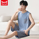 Catman MIIOW vest pajamas men's modal spring and summer round neck sleeveless shorts home clothes loose plus size set two-piece set NJR-12026 [Men's suit] L [Suggested 100-140Jin [Jin equals 0.5 kg]]