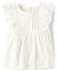 GYMBOReeGymboree Girls and Toddlers Short Sleeve Linen Top, Pure White Pure White 3T