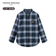 Teenie Weenie Kids 24 Autumn New Boys and Girls Retro Embroidered Classic Plaid Shirt Brown 130cm