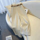 
FHHUABD high waist wide-leg jeans for women, narrow version wide-leg trousers straight drooping white pants summer thin style nine-point 9901# off-white nine-point trousers 26 Suggested 80-90Jin [Jin equals 0.5 kg]