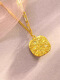Shien gold sparkling small sugar cube necklace 999 pure gold sweet brushed pendant as a holiday gift for your girlfriend 1.1g small sugar cube necklace