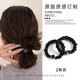 Does not hurt hair, simple and versatile, high-elastic small intestine hair ring, black headdress, ponytail, rubber band, hair tie, headband, square