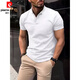 Pierre Cardin (Pierre Cardin) Europäische und amerikanische INS2025 Sommer Polo-Shirt T-Shirt Einfacher schlanker Geschäftsleiter Henry Neck Sport Polo Shirt [Macho-Männerstil] Schwarz (Fremdgröße ist zu groß) xs