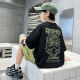 Pregunta Fan Summer Traje Set Summer 2025 NUEVO NIÑOS Sports Cool Style Summer Style Large Large's Large's Tendy Handy Fashion Green [9766] 120 Adecuado para la altura [105-115] CM