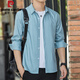 Pierre CARDIN summer men's long-sleeved shirt ice silk cool and thin style sun protection and breathable outer shirt loose and mature casual jacket 6173 deep coffee XL 125-140Jin [Jin equals 0.5 kg]