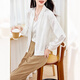 范·爱民重磅桑蚕丝外套女2025春夏薄款夹克衫真丝棒球服新款开衫防晒上衣 羽毛花 XL 建议105-120斤