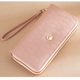 Wan Jiazhen Women's Wallet Long Double Zipper Clutch Korean Style Fashion Wallet Large Capacity Versatile High-end Simple Wallet Double Pull Flower Long Wallet Women Pink