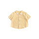 YOUGE Infant Summer Fun Duckling Short-Sleeved Shirt Three-dimensional Duckling Doll Overalls Set Yellow and White Plaid Shirt 90 cm
