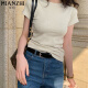 Camiseta de manga corta al algodón puro de algodón puro al algodón de algodón de algodón caliente Camiseta de manga corta para mujeres en verano.