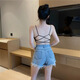 NJSKAKW pure cotton underwear student top-up Korean version of the beautiful back sling wrapped bra tube top junior high school girls underwear high school students single pack black one size fits all 70-125Jin Jin is equal to 0.5 kg