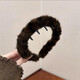 Bai Yishi Plush Korean Leopard Print Retro Teeth Anti-Slip Headband Women's 2024 Face Wash Makeup Headband Autumn and Winter Hairpin Korean Leopard Print Retro-Light Brown-Leopard Print