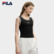 FILA 杨幂同款|斐乐官方女装针织背心2025夏新款时尚简约休闲修身内搭 正黑色-BK S 160/80A/S
